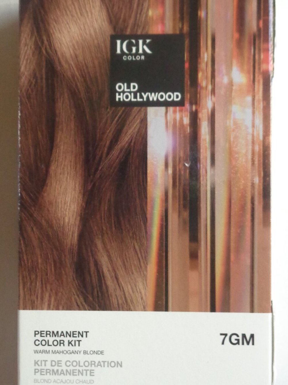 IGK Permanent Hair Color Kit - 7GM - Old Hollywood Warm / Mahogany Blonde